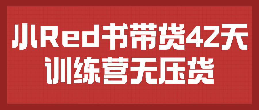 小红书带货42天训练营无压货-桔子资源网