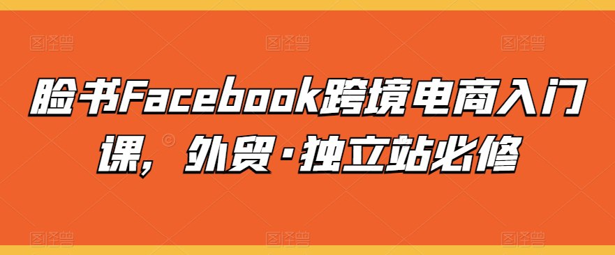 脸书跨境电商入门课-桔子资源网