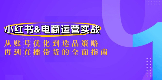 小红书&电商运营实战：从账号优化到选品策略，再到直播带货的全面指南-桔子资源网